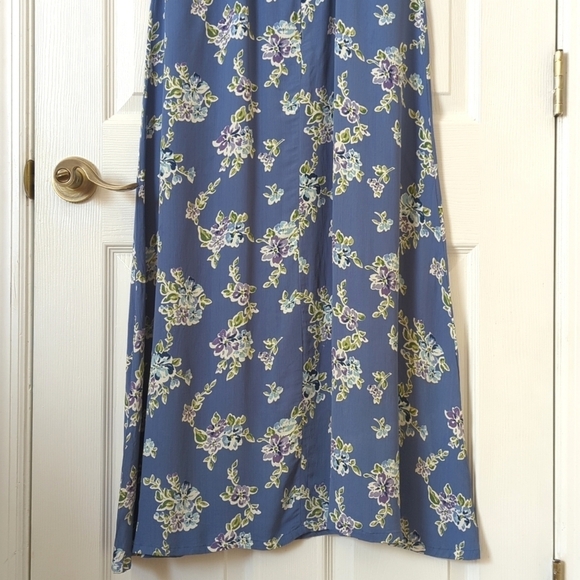 Jackpot by Carli Gry 90's Vintage Floral Sleeveless Sheath Maxi Dress Blue 1 - Picture 14 of 14
